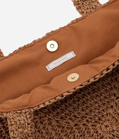 Cartera de Playa en Papel con Efecto Paja y Detalle De Metal 4