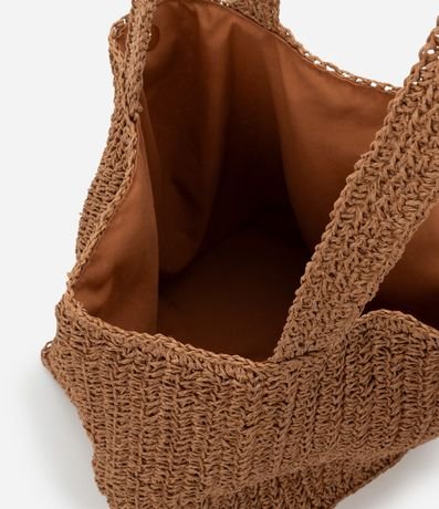 Cartera de Playa en Papel con Efecto Paja y Detalle De Metal 5