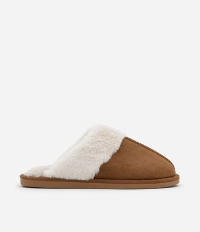 Pantufla Aberta con Detalles de Pelitos Suaves