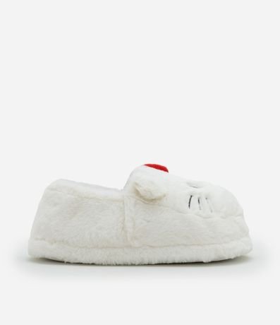 Pantufla Cerrada en Pelúcia con Bordado Hello Kitty y Orejitas