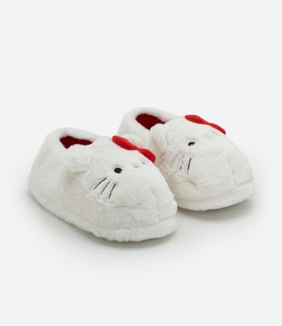 Pantufla Cerrada en Pelúcia con Bordado Hello Kitty y Orejitas 2