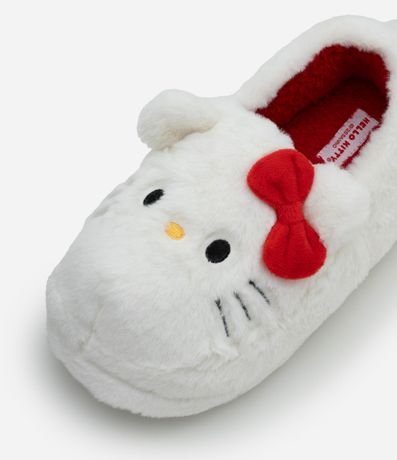 Pantufla Cerrada en Pelúcia con Bordado Hello Kitty y Orejitas 5