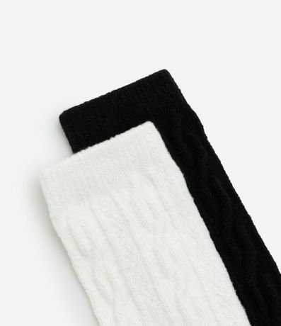 Kit 02 Medias Caña Larga en Jacquard con Textura 4