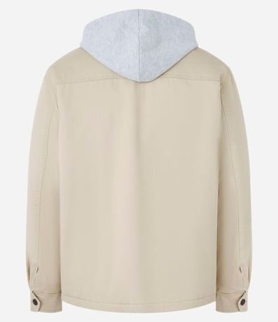 Campera Trucker en Sarga con Capucha Algodón y Bolsillo Cargo 9