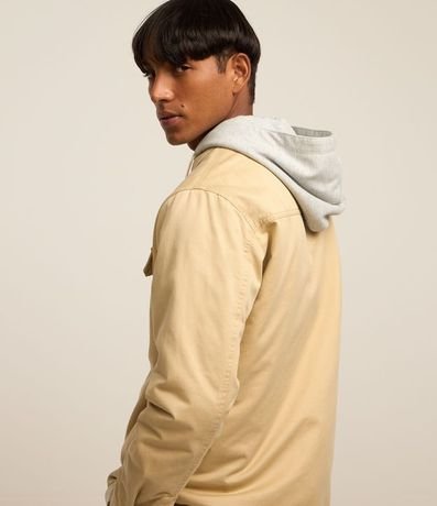 Campera Trucker en Sarga con Capucha Algodón y Bolsillo Cargo 5