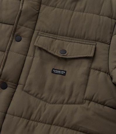 Campera Puffer con Cuello Alto Aterciopelada y Bolsillo Cargo 10