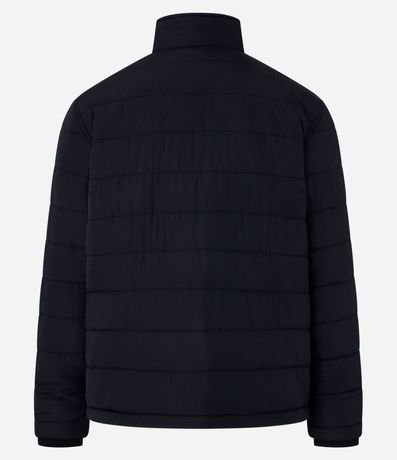 Campera Puffer con Cuello Alto Aterciopelada y Bolsillo Cargo 6