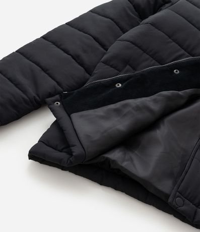 Campera Puffer con Cuello Alto Aterciopelada y Bolsillo Cargo 10