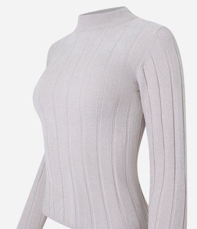 Blusa Slim en Chenille Acanalada con Cuello 6