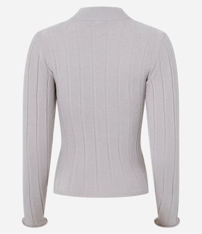 Blusa Slim en Chenille Acanalada con Cuello 7