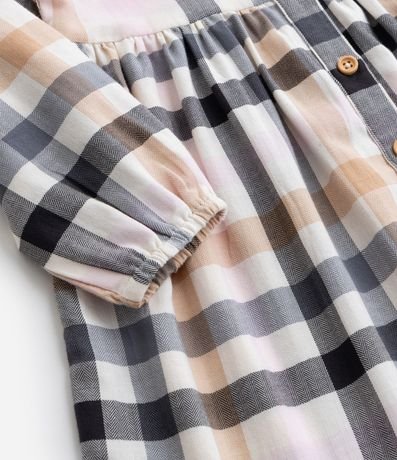 Vestido Infantil de Cuadros con Cuello Muñeca - Talle 1 a 5 años 4
