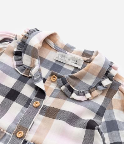 Vestido Infantil de Cuadros con Cuello Muñeca - Talle 1 a 5 años 5