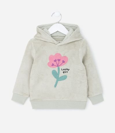 Saco Infantil en Fleece y Bordado Flor - Talle 1 a 5 años