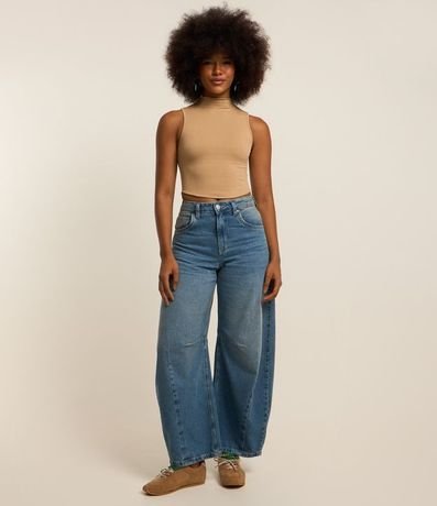 Blusa en Poliamida Seamless y Cuello Alto 2