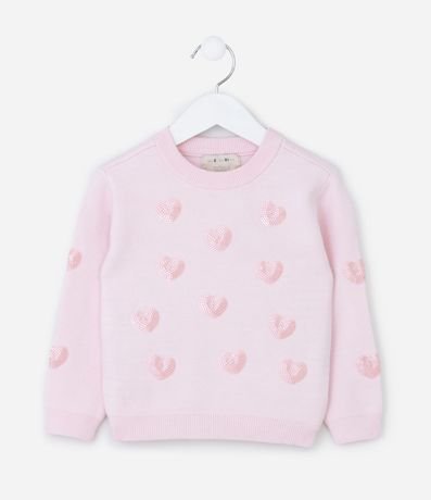 Suéter Infantil en Punto con Bordado en Lentejuelas - Talle 1 a 5 años