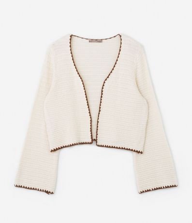 Cardigan de Punto con Borde Contrastante Curve & Plus Size 5