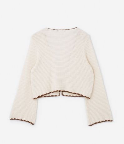 Cardigan de Punto con Borde Contrastante Curve & Plus Size 6
