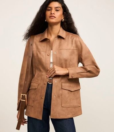 Campera con Bolsillos Delanteros y Elástico en la Espalda