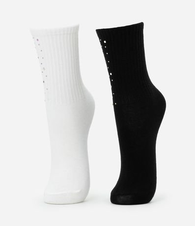 Kit 02 Medias Infantiles con Brillitos Aplicados - Talle 23 a 34 2