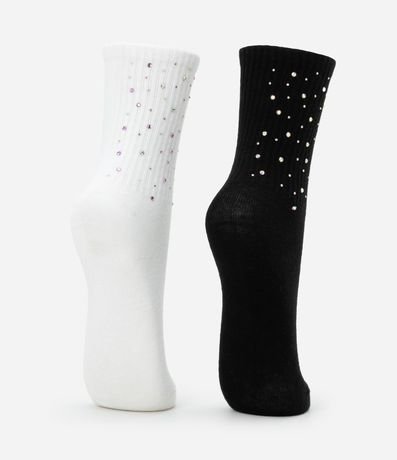 Kit 02 Medias Infantiles con Brillitos Aplicados - Talle 23 a 34 3