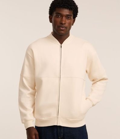 Campera Bomber en Algodón con Cremallera