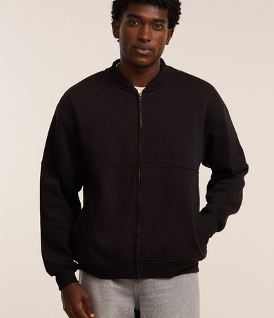 Campera Bomber en Algodón con Cremallera