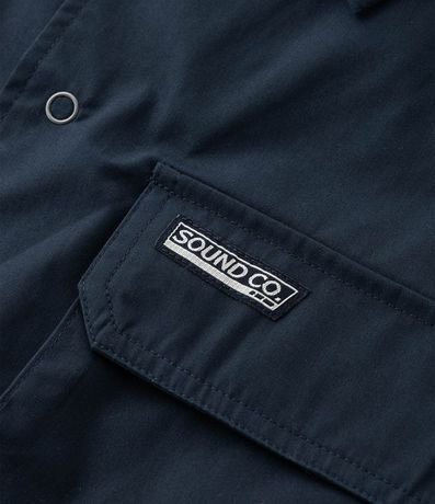 Camisa Boxy en Tricolina con Bolsillos Cargo y Etiqueta 6