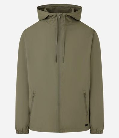 Campera Rompevientos con Capucha y Bolsillo con Cierre