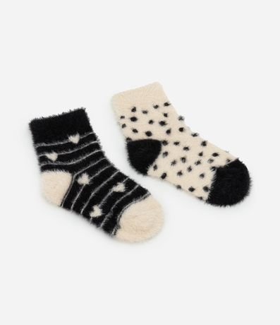 Kit 02 Pares de Medias Infantil en Chenille Peluditas - Talle 19/22 al 31/34