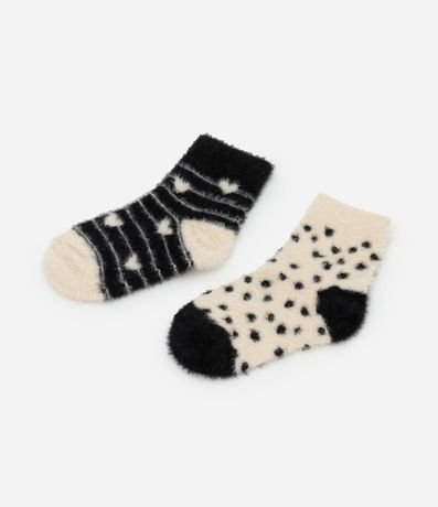 Kit 02 Pares de Medias Infantil en Chenille Peluditas - Talle 19/22 al 31/34 2
