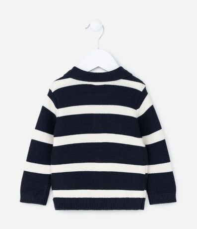 Suéter Infantil en Punto Rayas y Etiqueta en la Parte Baja - Talle 0 a 18 meses 2
