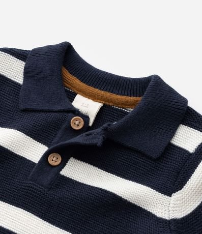 Suéter Infantil en Punto Rayas y Etiqueta en la Parte Baja - Talle 0 a 18 meses 4