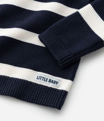 Suéter Infantil en Punto Rayas y Etiqueta en la Parte Baja - Talle 0 a 18 meses 6