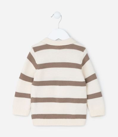 Suéter Infantil en Punto Rayas y Etiqueta en la Parte Baja - Talle 0 a 18 meses 2