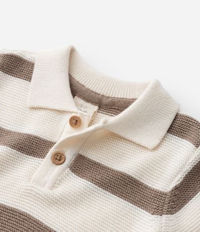 Suéter Infantil en Punto Rayas y Etiqueta en la Parte Baja - Talle 0 a 18 meses 5