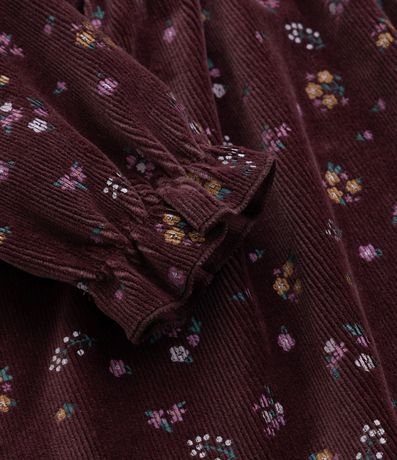 Vestido Infantil en Terciopelo con Estampa Floral - Talle 1 a 5 años 6