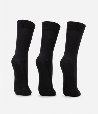 Kit 03 Medias Caña Larga en Algodón con Textura Acanalada 3