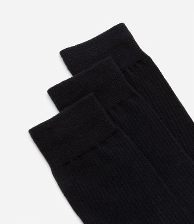 Kit 03 Medias Caña Larga en Algodón con Textura Acanalada 4