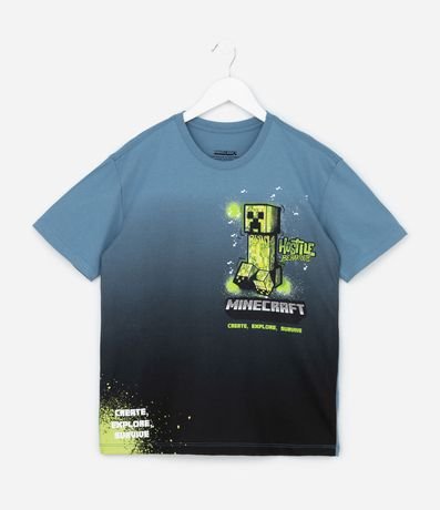 Remera Infantil con Estampa Degrade Minecraft - Talle 5 a 14 años