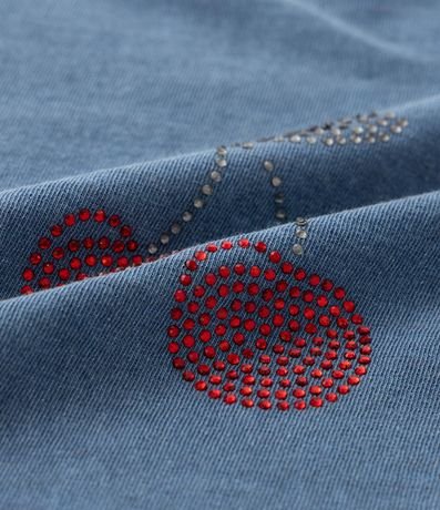 Blusa en Algodón con Cereza de Strass Curve & Plus Size 6