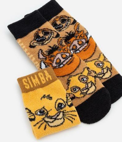 Kit 02 Medias Infantiles con Estampa Rey León - Talle 19 al 30 4