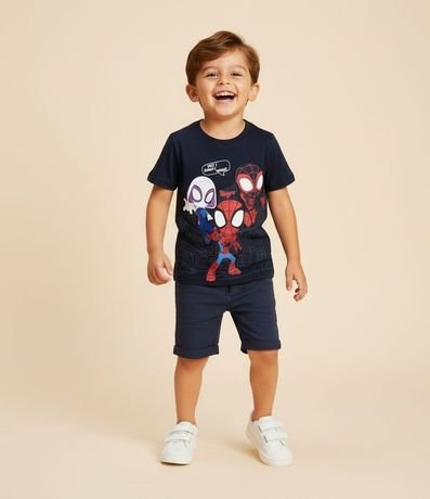 Remera Comfort Infantil con Estampa Spidey Brilla en la Oscuridad - Talle 2 a 5 años