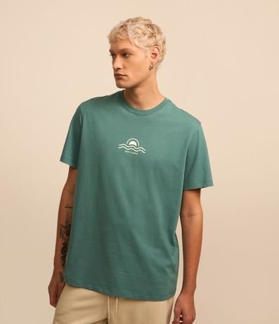 Remera Comfort en Algodón con Estampa de Por do Sol
