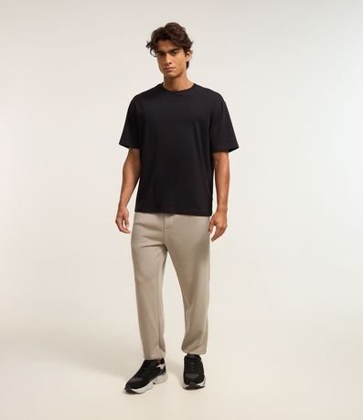 Pantalón Jogger en Algodón con Cintura Elástica y Cordón