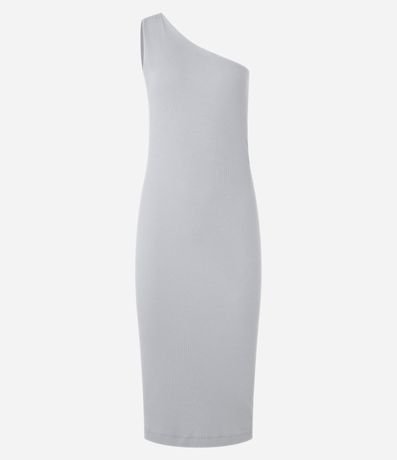 Vestido Midi en Rib con Hombro Único 6