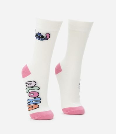 Media Caña Larga Individual en Algodón y Estampa Stitch Aloha 2