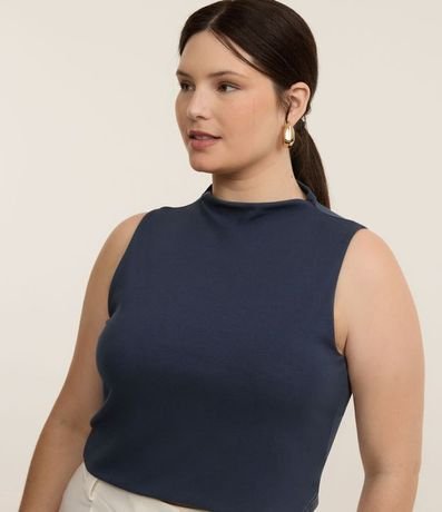 Blusa Musculosa en Viscosa con Cuello Boba Curve & Plus Size