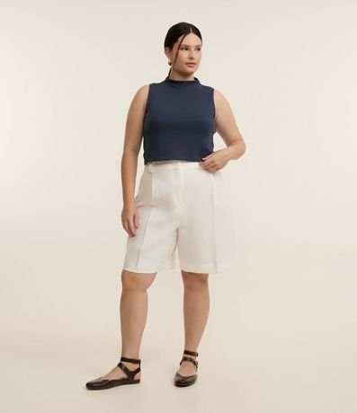 Blusa Musculosa en Viscosa con Cuello Boba Curve & Plus Size 3