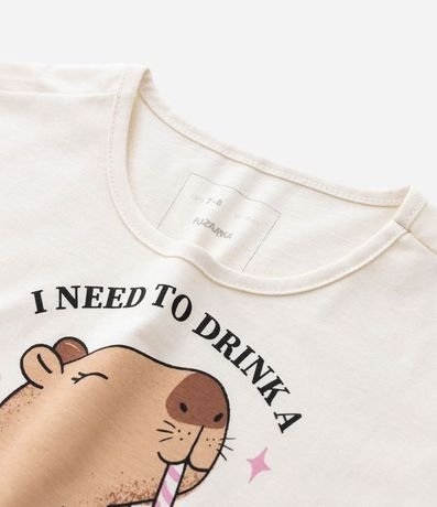 Remera Cropped con Estampa de Carpincho - Talle 7 a 14 años 4
