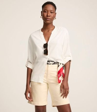 Bermuda Cintura Alta en Sarja con Bolsillos 2